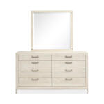 Double Drawer Dresser with Landscape Mirror Dressers Cream 13