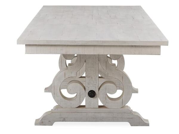 Bronwyn Rectangular Dining Table Dining Tables Alabaster, Toasted Nutmeg, Antique Brass w/Pewter Overlay, Baja Natural Fabric 22