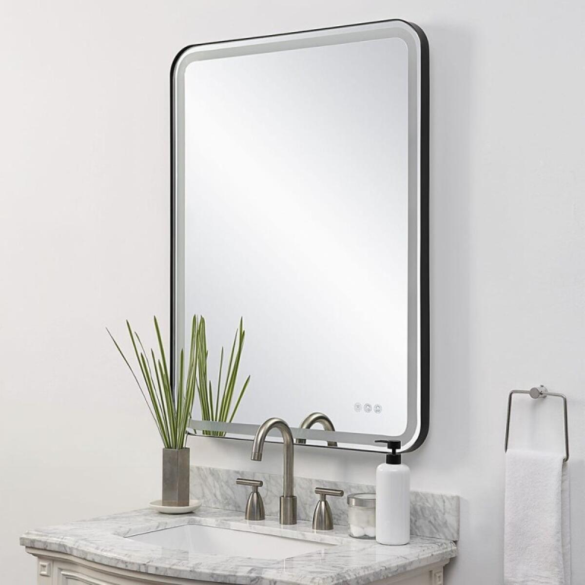 Crofton Lighted Large Mirror, Black - Image 10