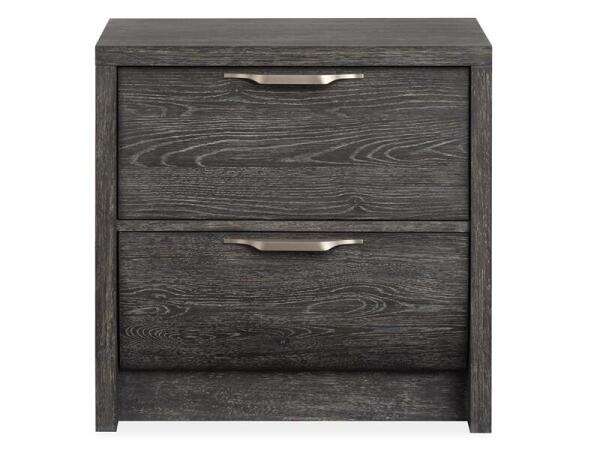 Kinsley Drawer Nightstand Nightstands Black Heron, Oslo Pewter Fabric
