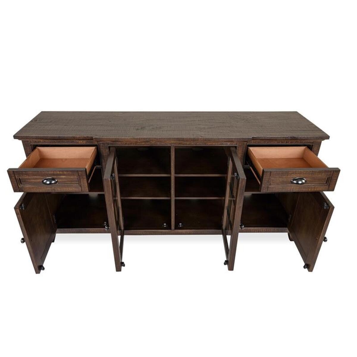 Bay Creek Console 70″ Entertainment Stands Brown 13