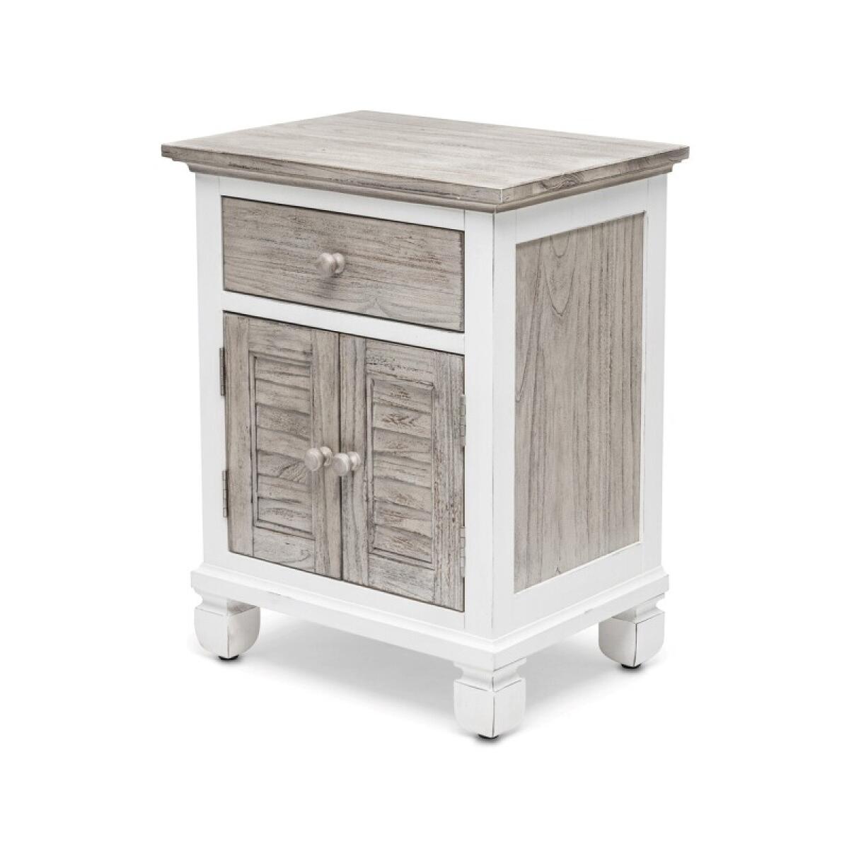 Islamorada 1-drawer / 2-door Electrified Coastal Nightstand - Image 2