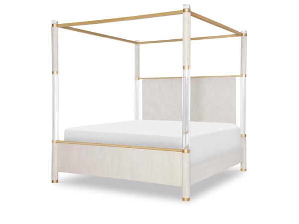 Panel Bed Canopy Acrylic Posts Queen 5/0 Beds Beds