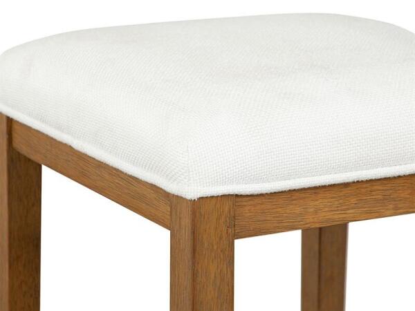 Lindon Stool w/White Upholstered Seat - Image 6