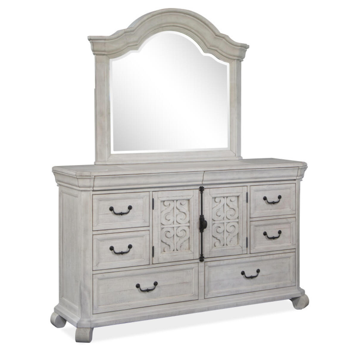 Drawer Dresser with Shaped Mirror - Image 2
