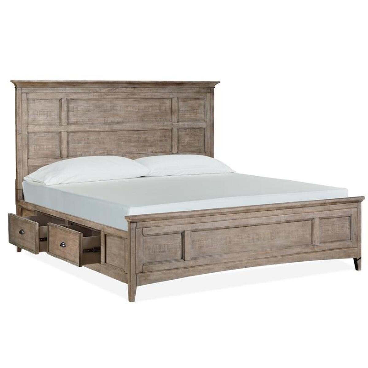 Paxton Place Complete Queen Panel Bed with Storage Rails - Image 7