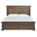 Adler Court Wood Queen Panel Bed Storage Footboard KD
