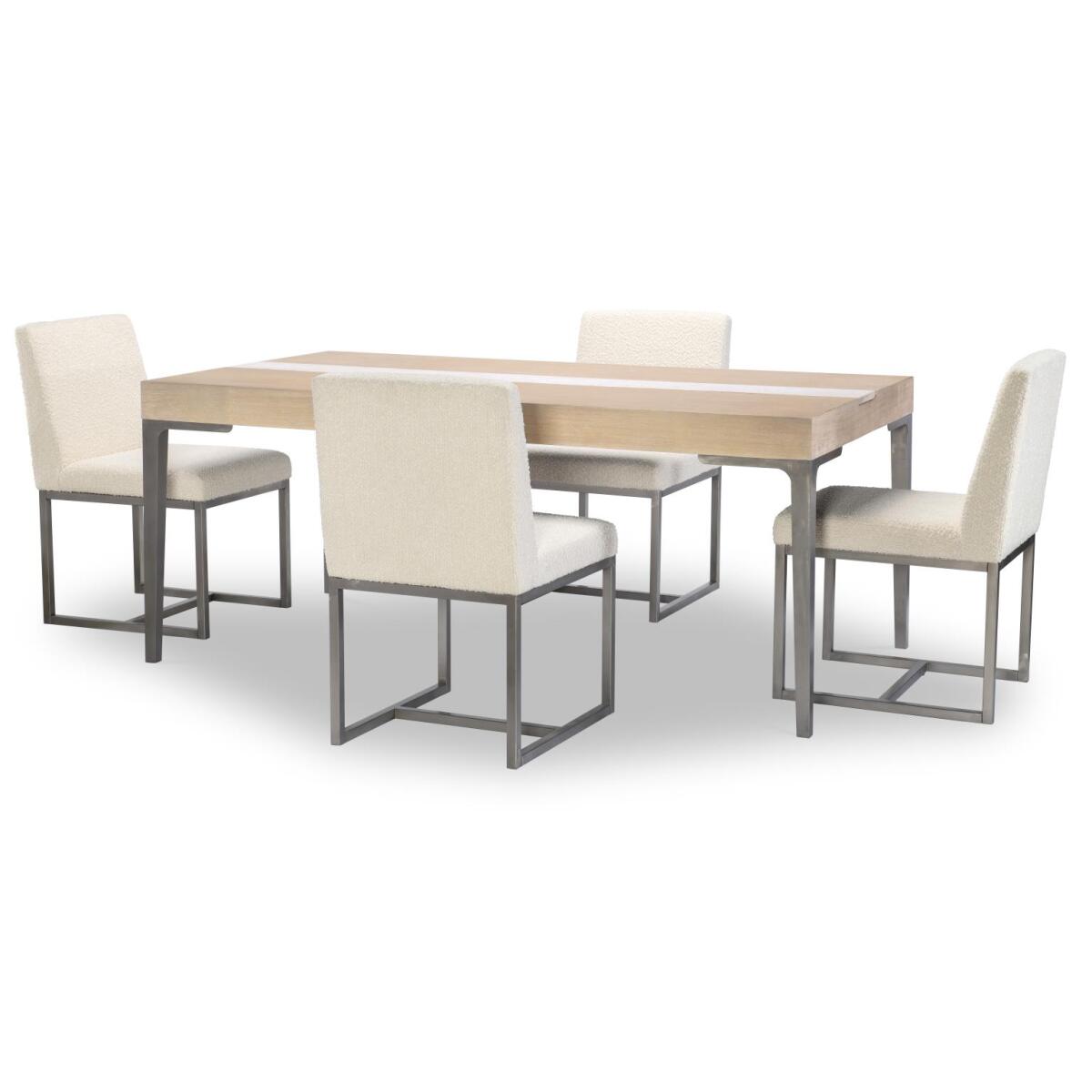 Complete Leg Table With Stone Insert Dining Sets Cream 6