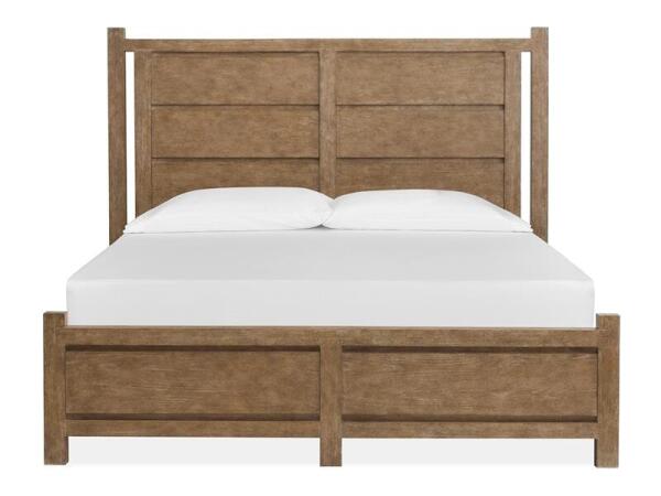 Plum Creek – LT. Brown Complete King Panel Bed Beds Beds