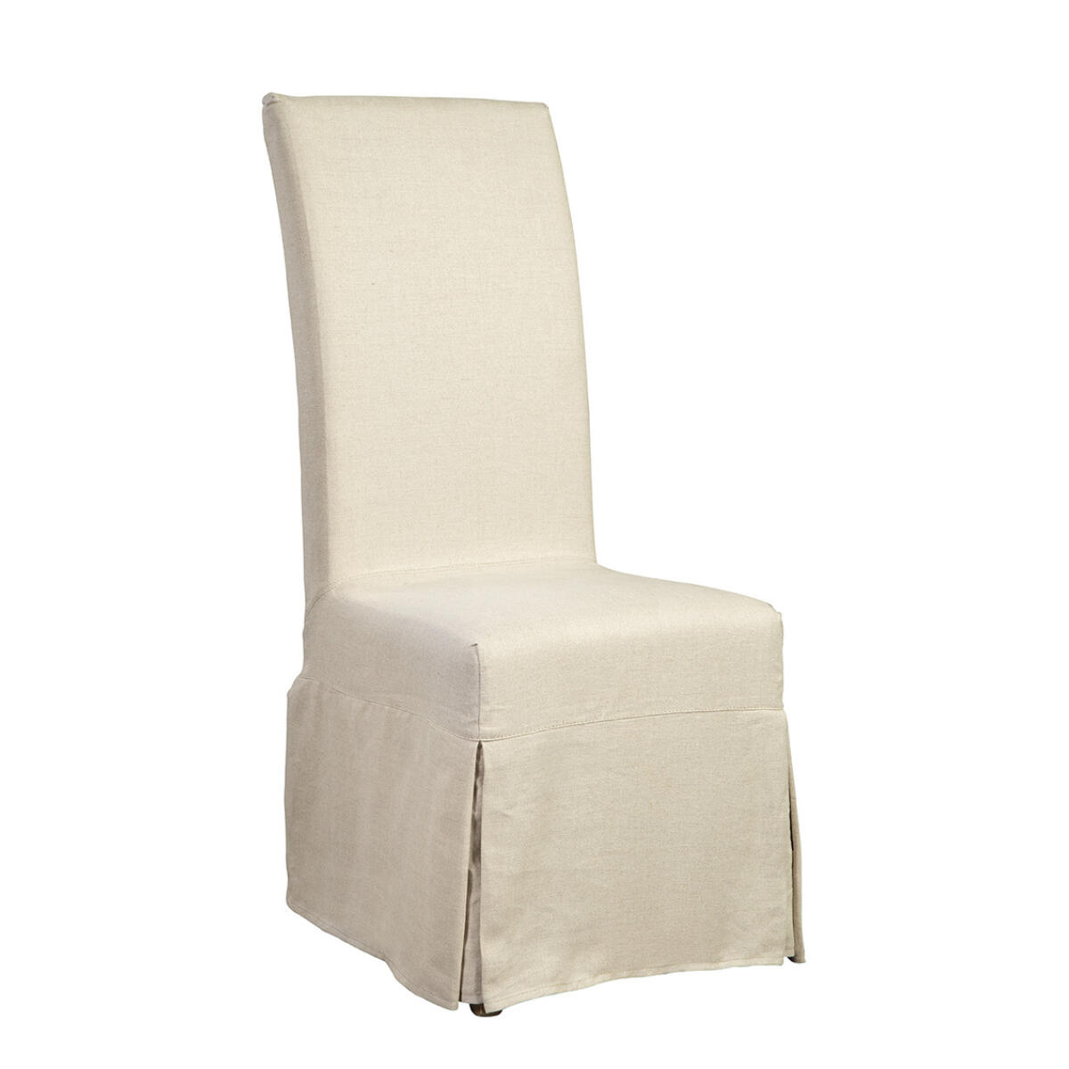Linen Floor Length Slip Covered Parsons Chair - Image 2