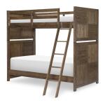 Complete Twin Over Twin Bunk Bed Brown Finish - Image 4