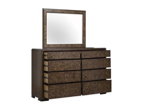 Drawer Dresser with Landscape Mirror Dressers Brown