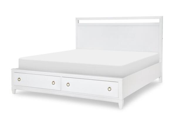 Complete Panel Bed W Storage Ca King White Finish 6/0 Beds Beds