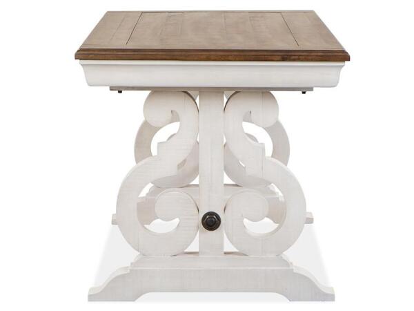 Bronwyn Two Tone Writing Desk Desks Alabaster, Toasted Nutmeg 18