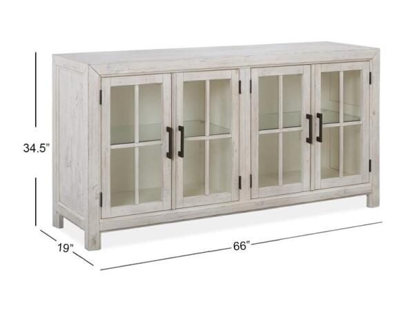 Bronwyn Buffet Curio Dining Storage Alabaster, Toasted Nutmeg, Antique Brass w/Pewter Overlay, Baja Natural Fabric 14