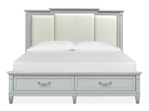 Glenbrook Complete Queen Panel Storage Bed w/Upholstered Headboard Beds Beds 8