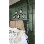 Complete Bobbin Post Canopy Bed 6/6 King Beds Barnwood Oak And Kettle Black 20