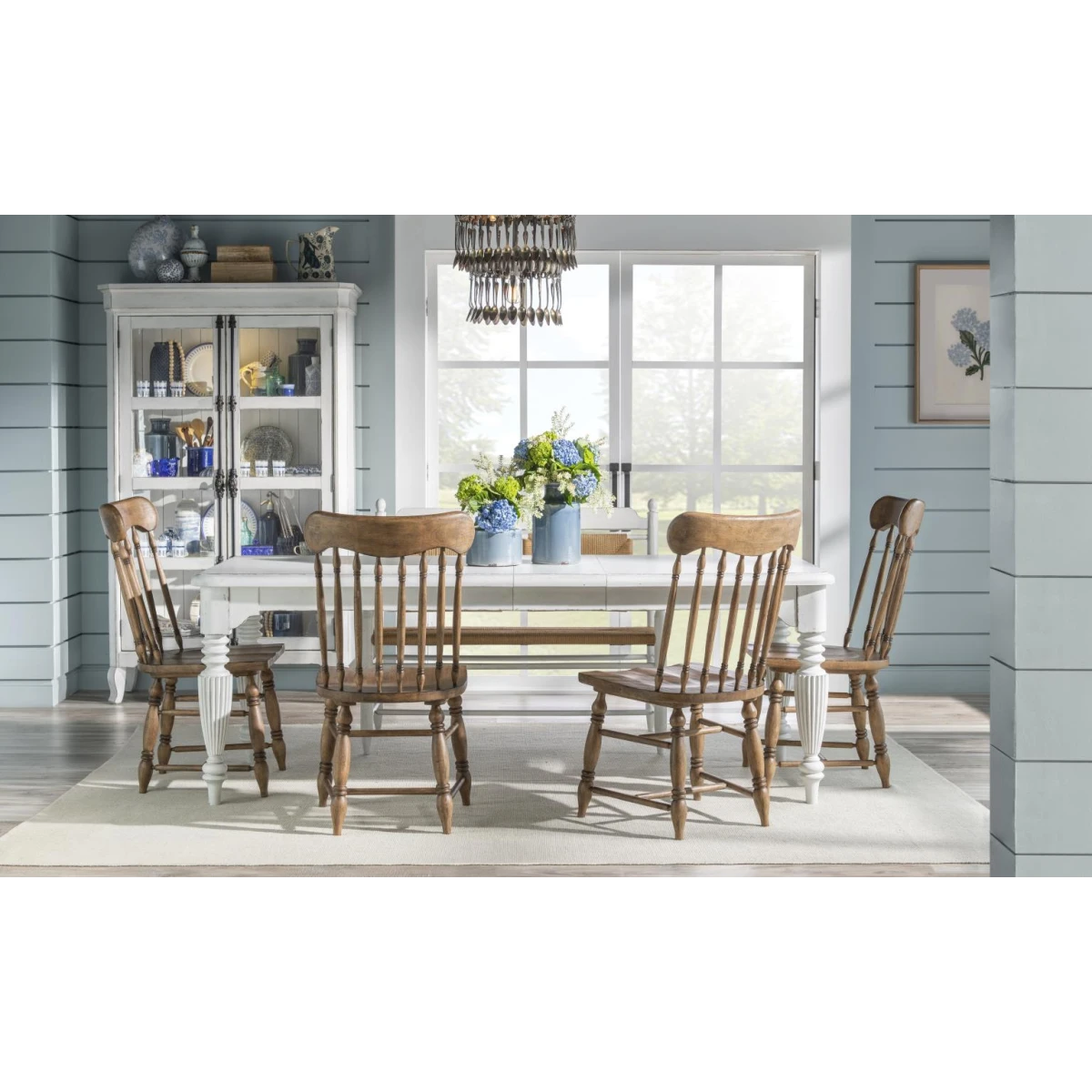 Turned Spindle Side Chair Chairs & Benches Barnwood Oak 9