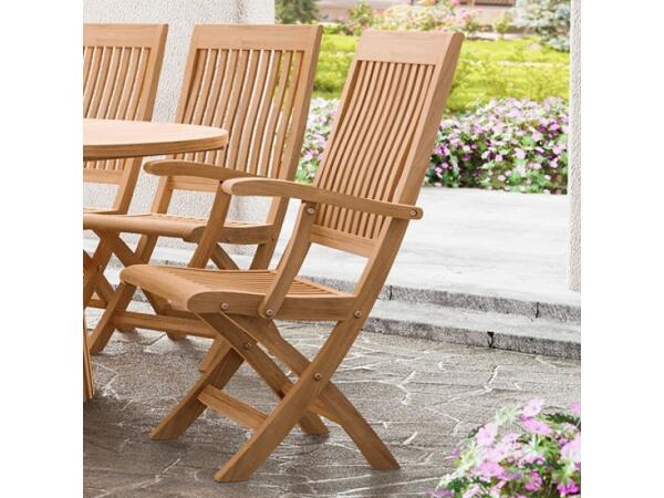 Nusa Folding Arm Chair Outdoor Chairs Brown