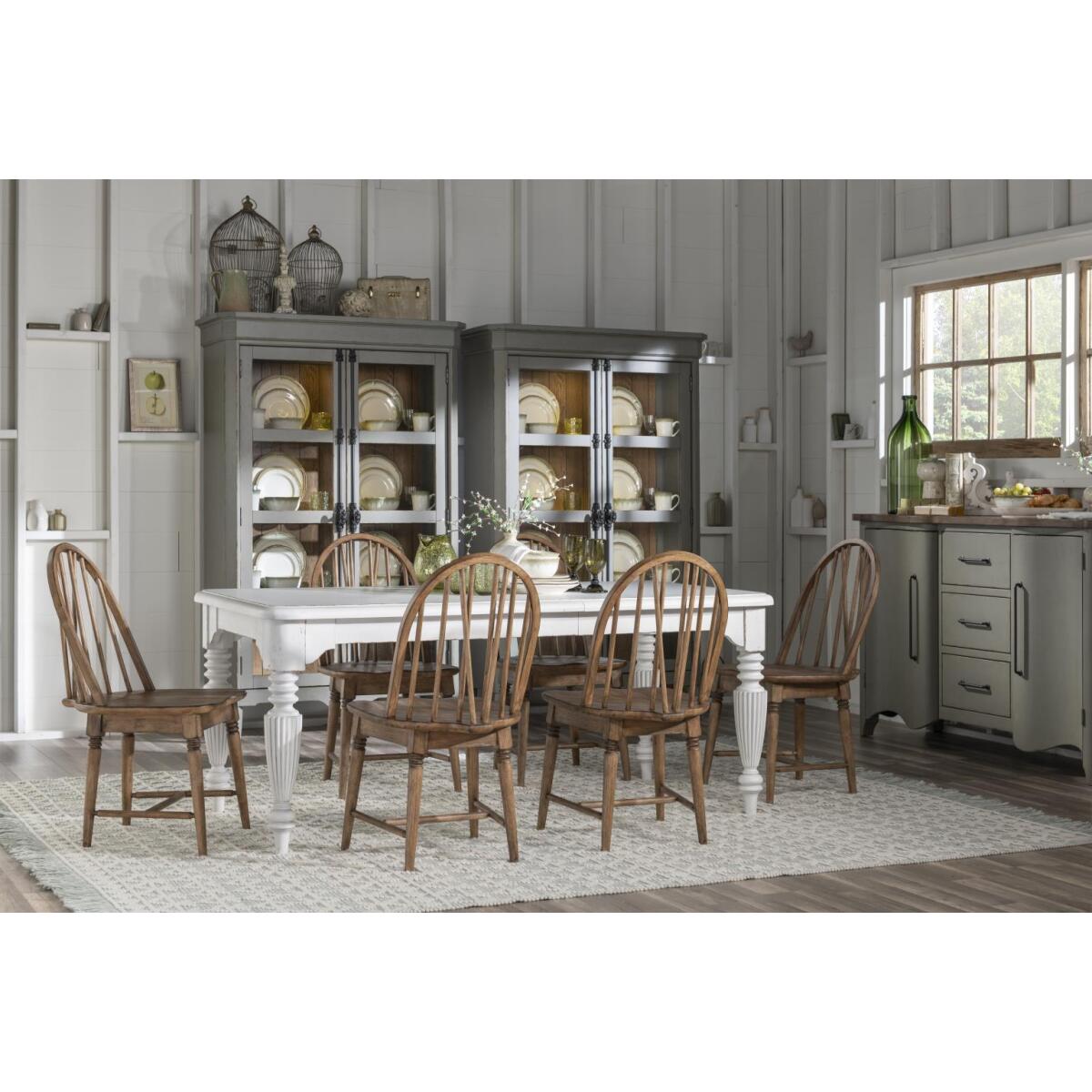 Windsor Side Chair V Shape Chairs & Benches Barnwood Oak 7