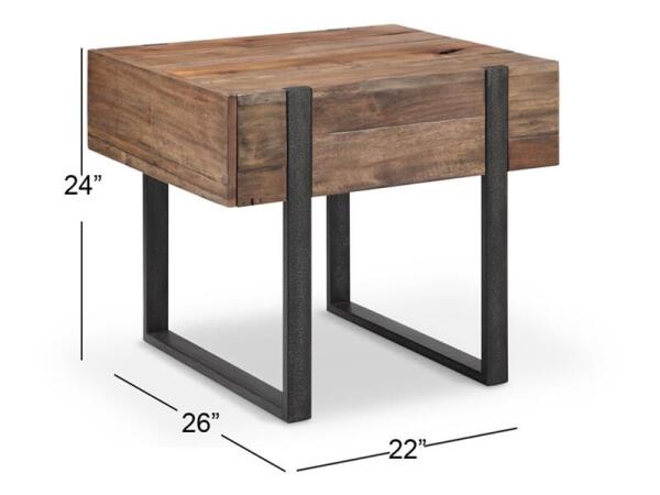 Prescott Rectangular End Table End tables Brown 10