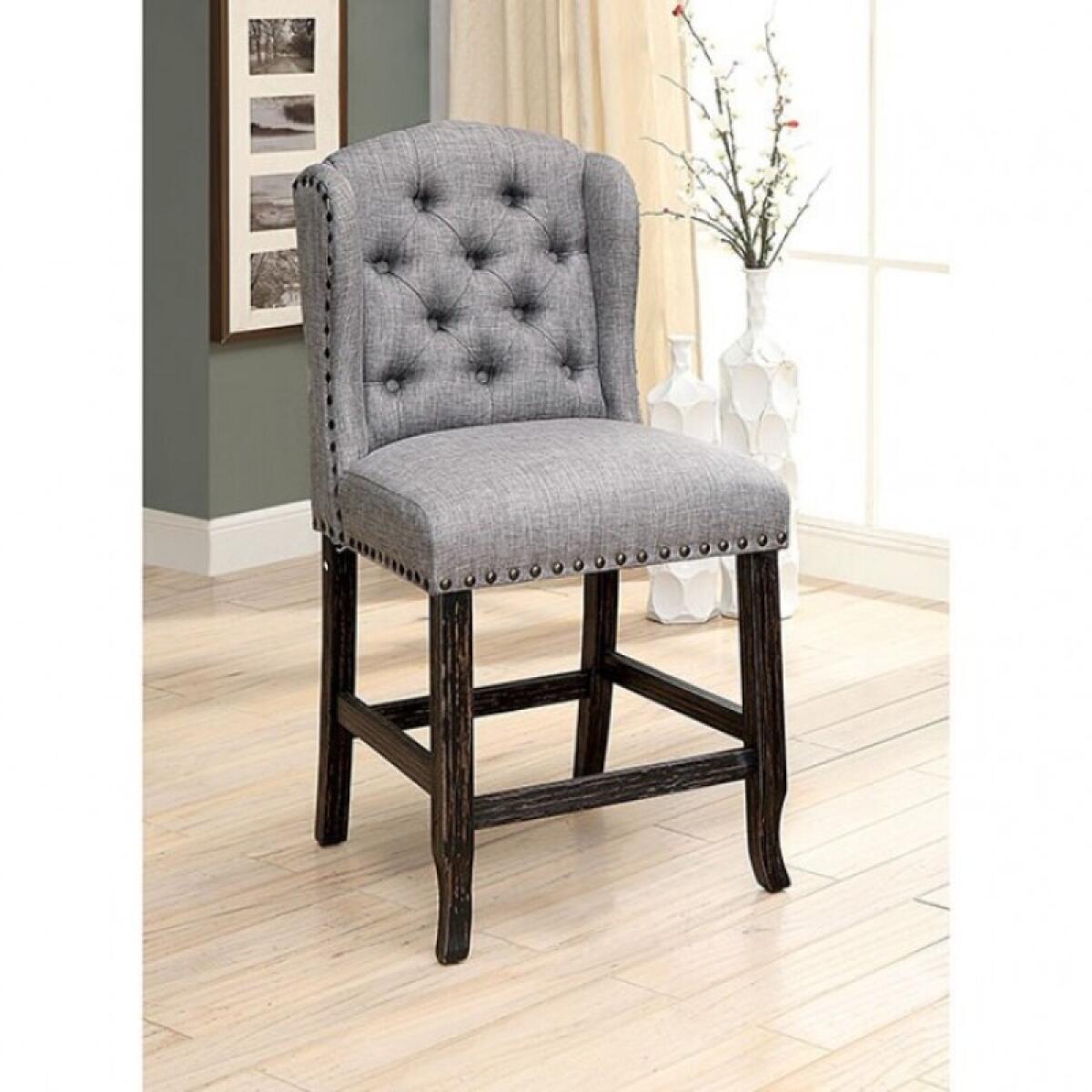 Sania Counter Ht. Chair (2/Box) Barstools Antique Black/Light Gray 5