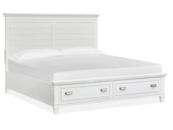 Charleston Complete Cal.King Panel Storage Bed - White - Image 7