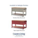 Kitchen Island 6 Drw W/casters Dining Storage Barnwood Oak And Spiced Apple 28