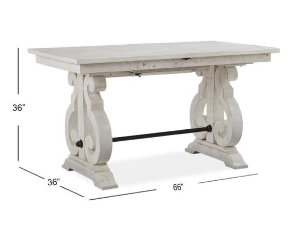 Bronwyn Rectangular Counter Height Table Dining Tables Alabaster, Toasted Nutmeg, Antique Brass w/Pewter Overlay, Baja Natural Fabric 29