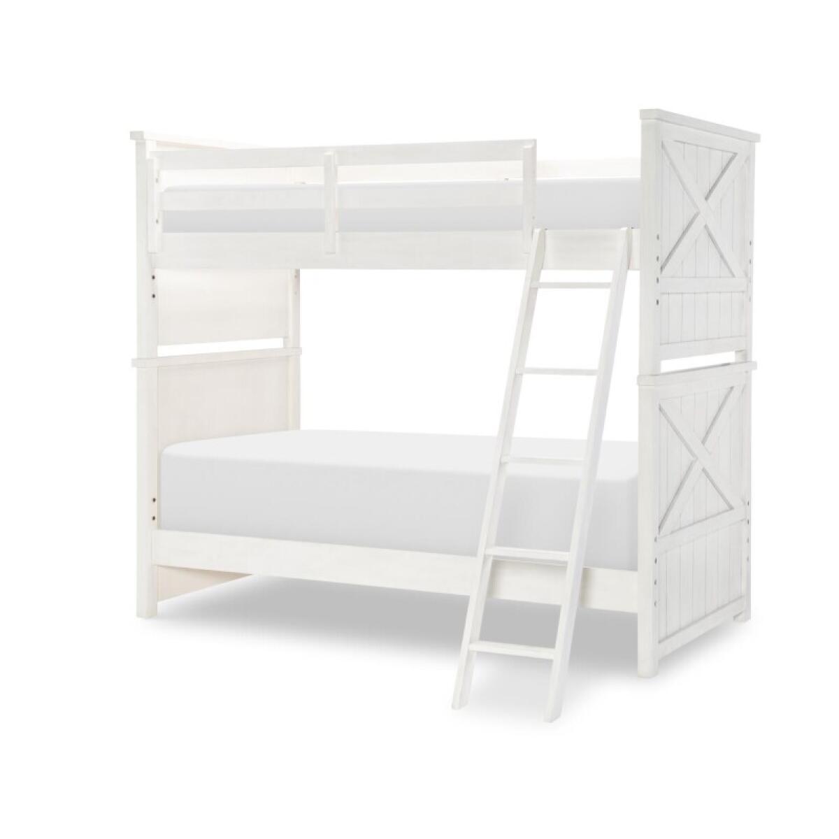 Complete Twin Over Twin Bunk End White Finish - Image 2