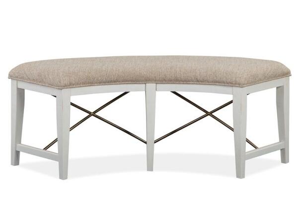 Heron Cove Curved Bench w/Upholstered Seat Chairs & Benches Chairs & Benches 11