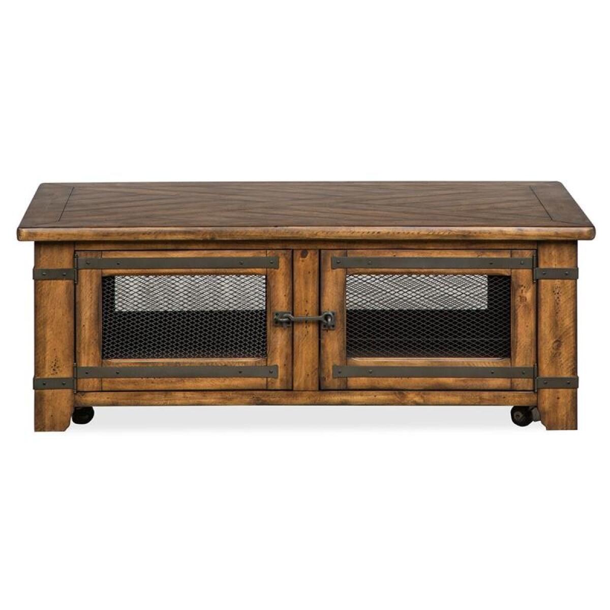 Chesterfield Lift Top Storage Cocktail Table w/Casters - Image 16