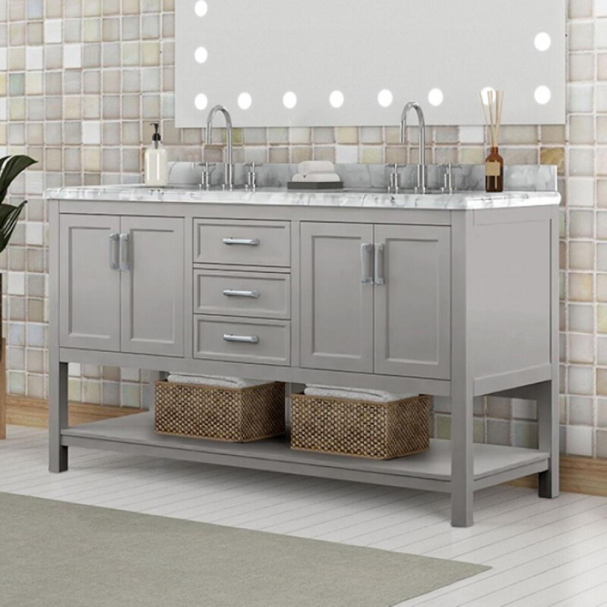 Reston 61" Vanity with Top/ Sink - Image 2