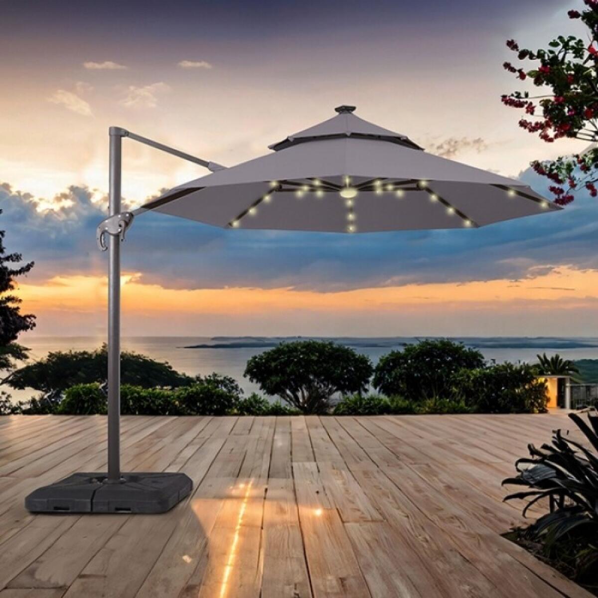 1e5e10aeb22a2925fce91c1fc08d9720 Nuti 10 Ft Round Umbrella w/ LED Light + 37" Large Base - Image 1