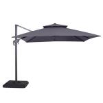 Hero 10 Ft Square Umbrella w/ Double Top + 37″ Large Base Outdoor Accessories Blue 2