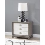Nightstand - 3 Drawers -midnight/white Cloud - Image 3