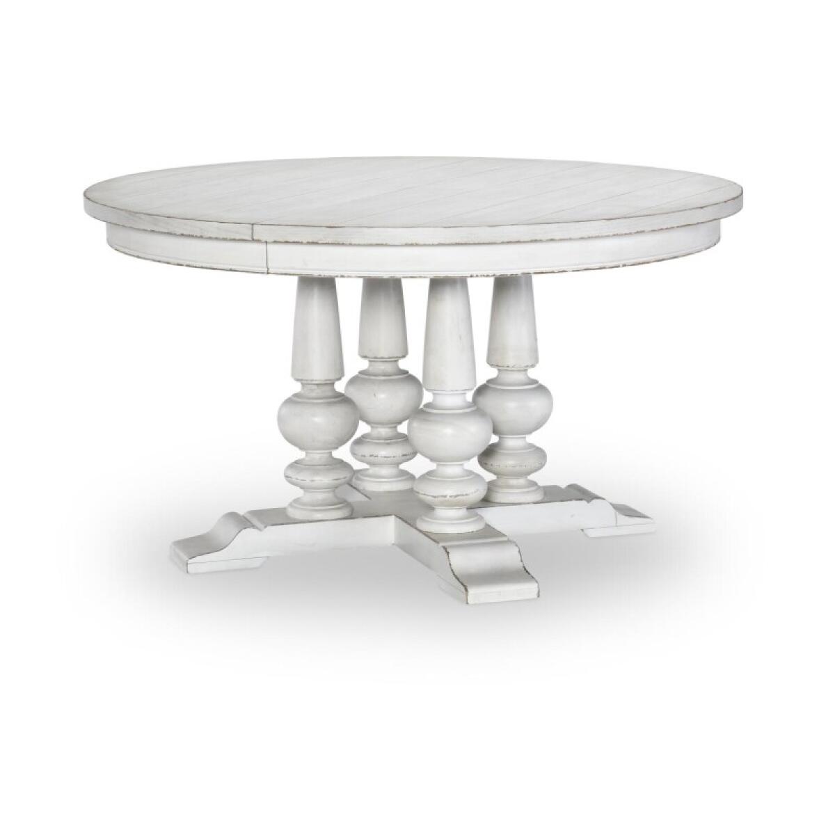 Complete Round Table Dining Sets Aged White 4