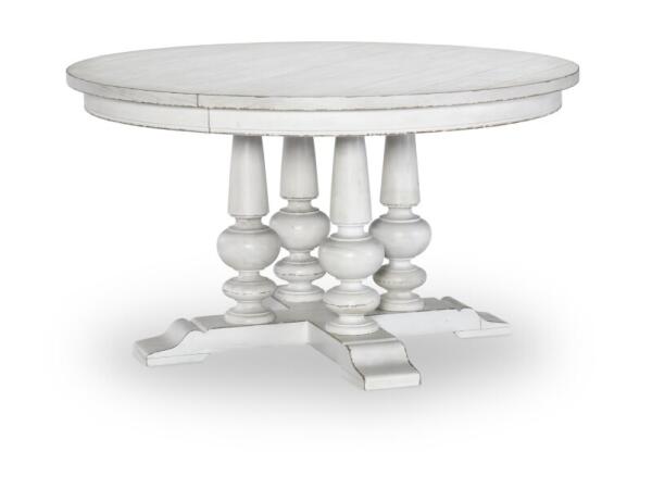 Complete Round Table Dining Sets Aged White