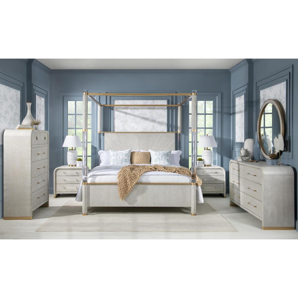 Panel Bed Canopy Acrylic Posts Queen 5/0 Beds Beds 8