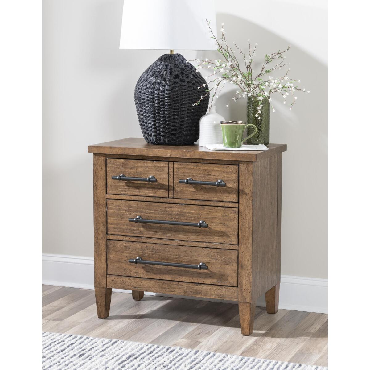 Bedside Chest Nightstands Brown 5
