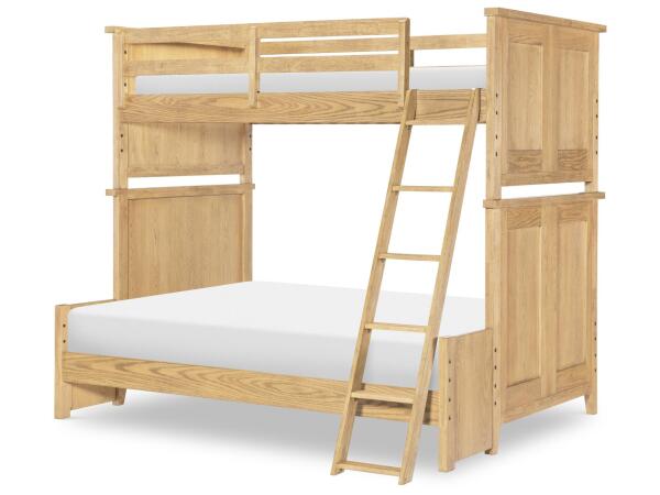 Complete Twin Over Full Bunk Bed Natural Hickory Youth Beds Brown