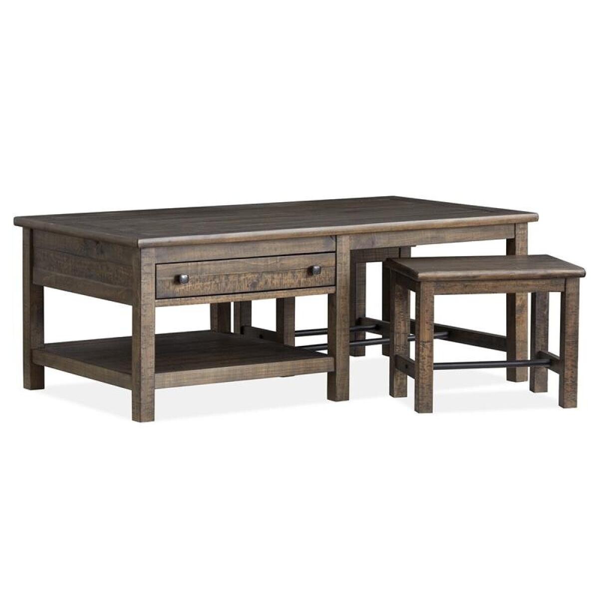 Smithton Rectangular Cocktail Table w/2 Stools - Image 9