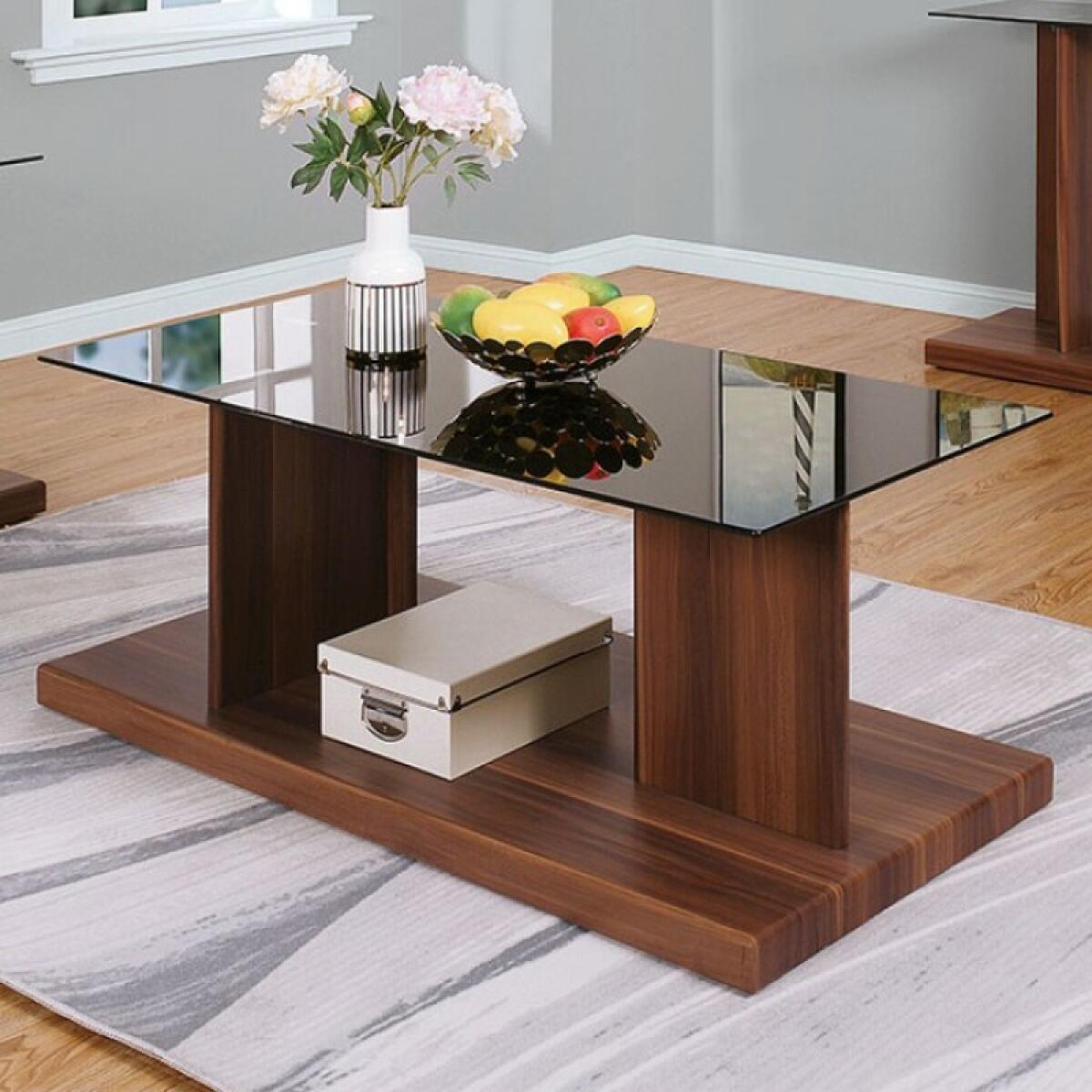 Mannedorf Coffee Table Cocktail & Coffee Tables Black/Dark Walnut 4