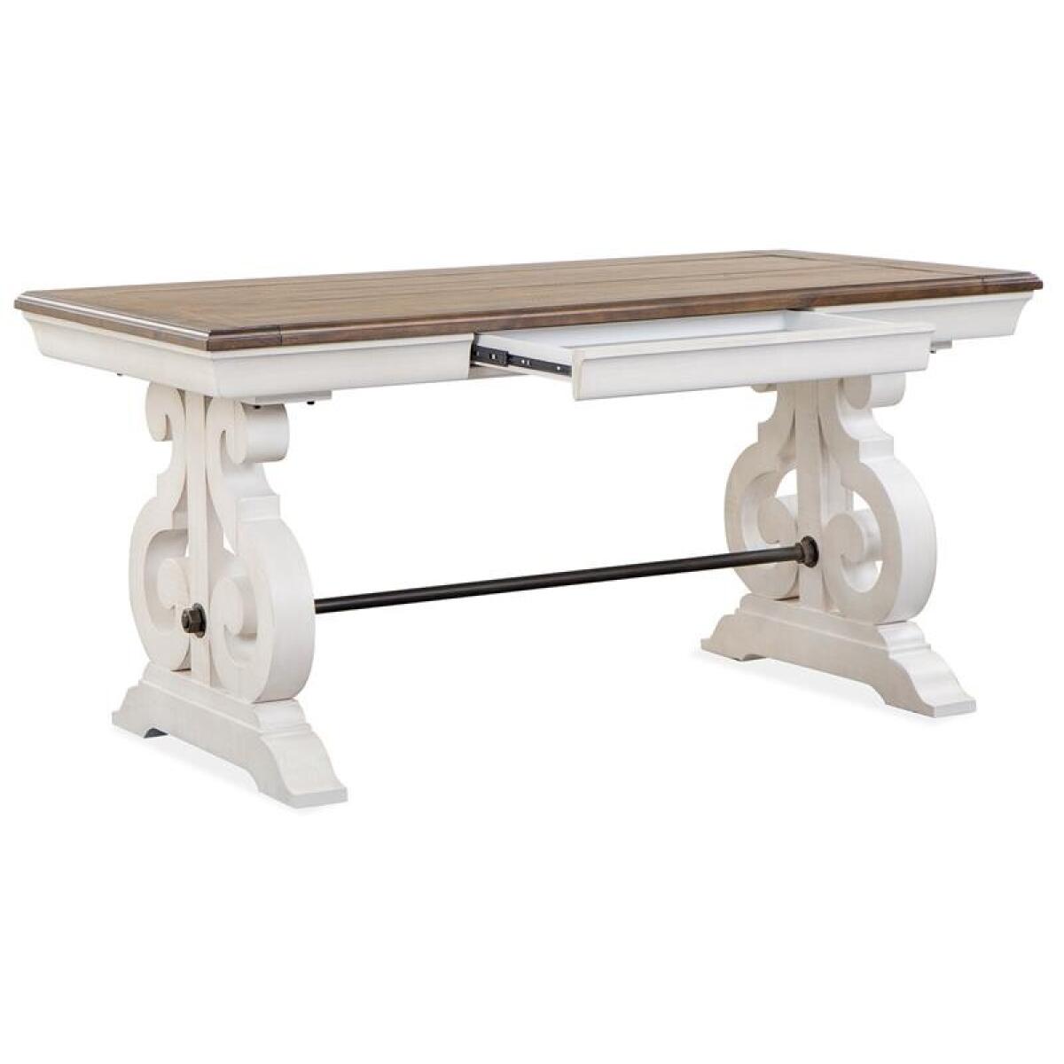 Bronwyn Two Tone Writing Desk Desks Alabaster, Toasted Nutmeg 5
