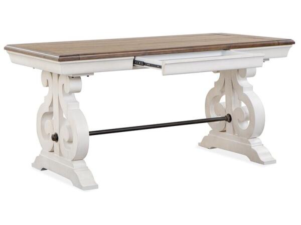 Bronwyn Two Tone Writing Desk Desks Alabaster, Toasted Nutmeg 14