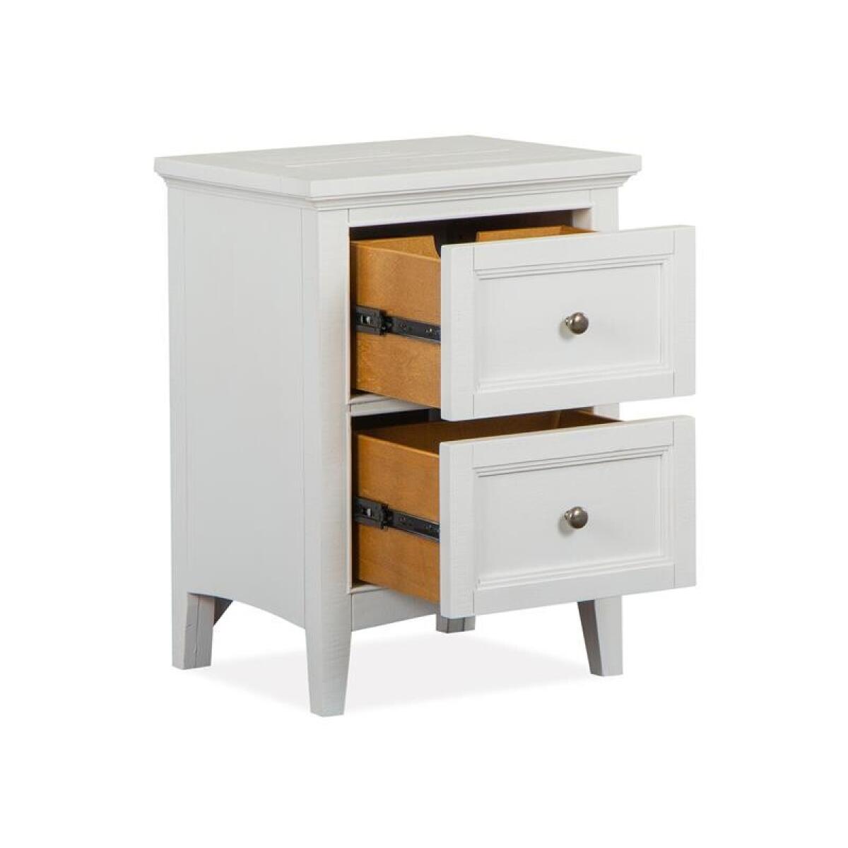 Heron Cove Small Drawer Nightstand Nightstands Chalk White, Dovetail Grey 5