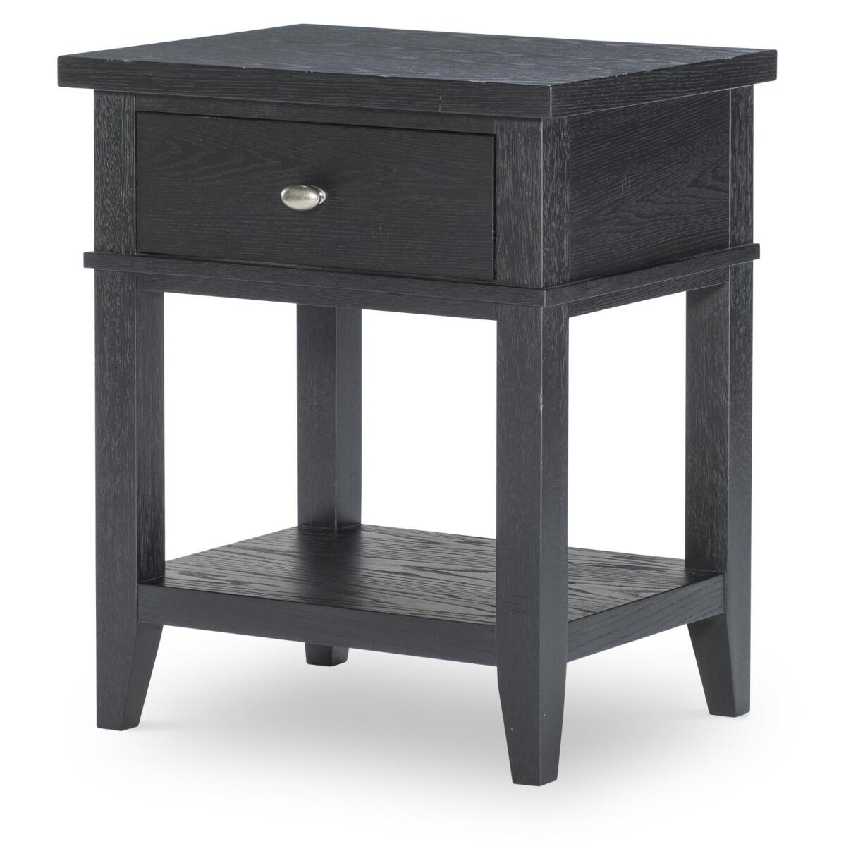 Open Ns 1 Drw Blacksmith Youth Nightstands Black 4