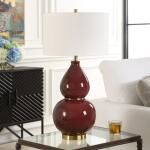 Gourd Table Lamp, Burgundy - Image 4