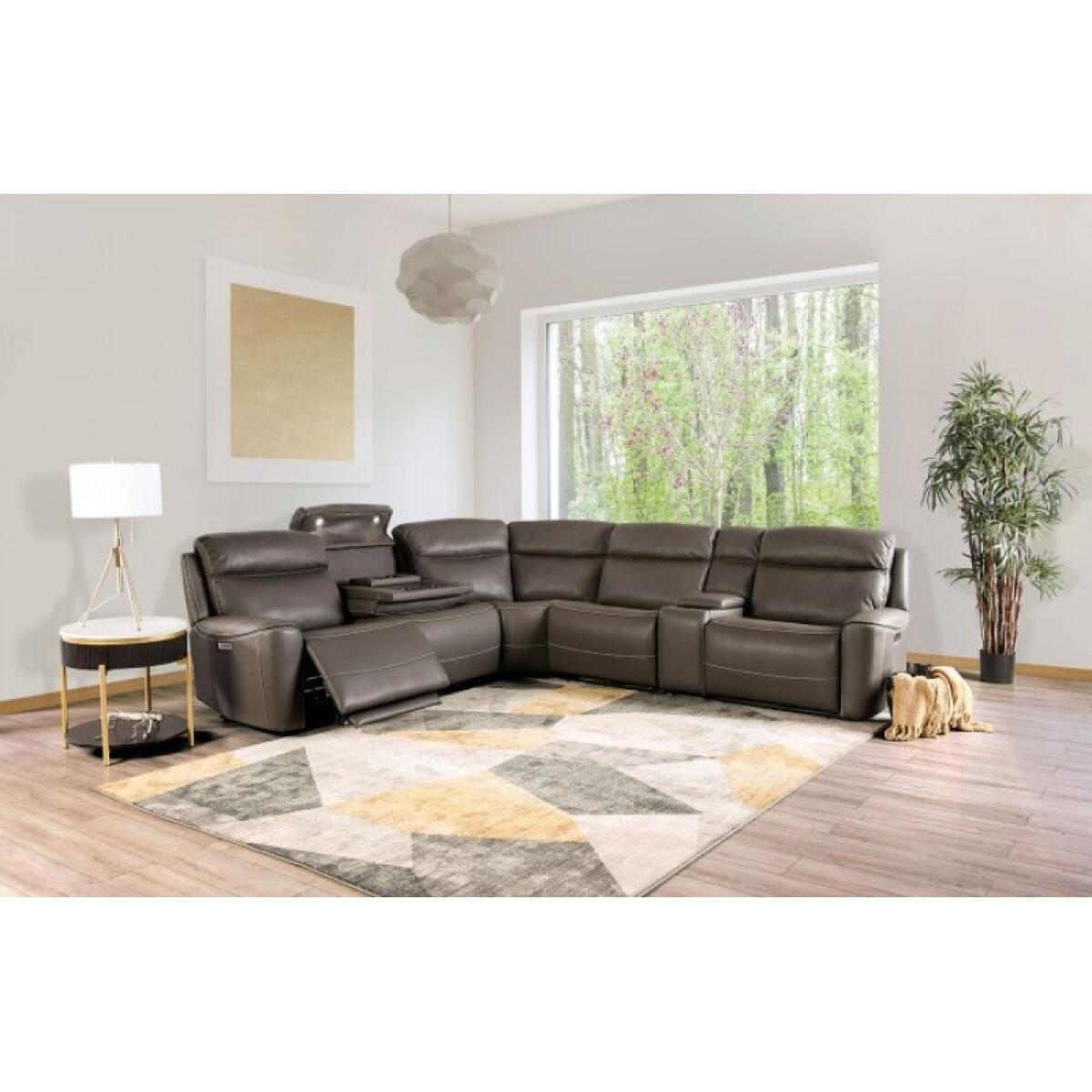 Edmondus Power Sectional Sectionals Brown 5