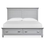 Charleston Wood King Panel Bed Storage Footboard - Grey SU